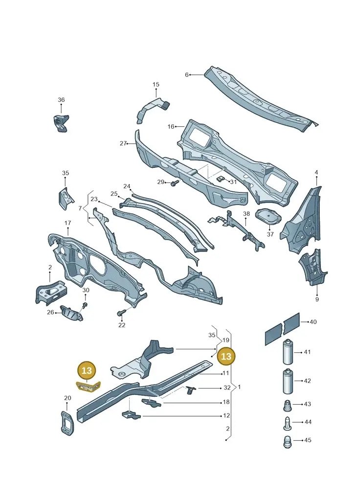 1K8941451 — Volkswagen Scirocco 2.0 (2014-2017) diagram 786803000, position 13
