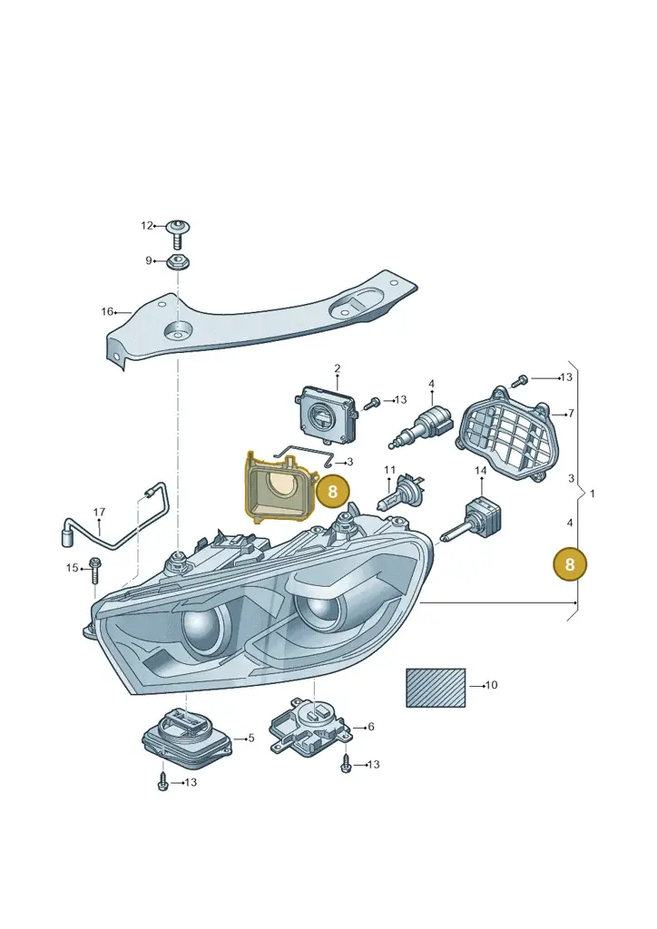 1K8941607A — Volkswagen Scirocco 2.0 (2014-2017) diagram 786941200, position 8