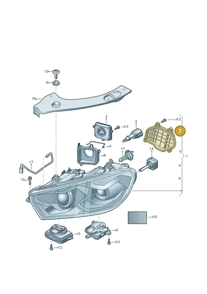 1K8941608 — Volkswagen Scirocco 2.0 (2014-2017) diagram 786941200, position 7