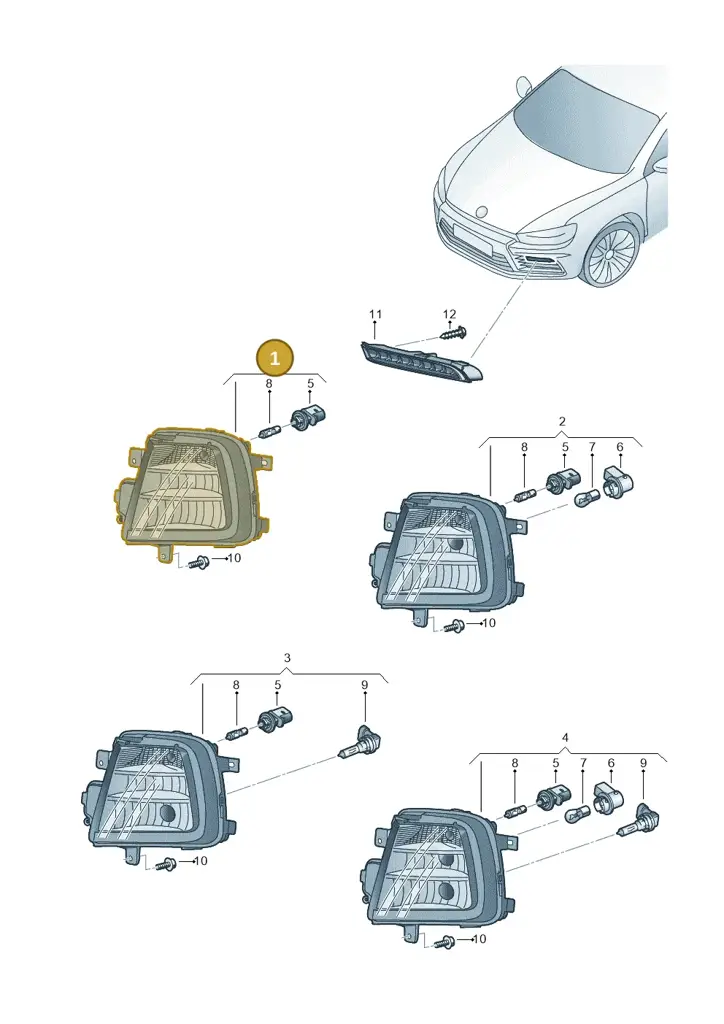 1K8941661G — Volkswagen Scirocco 2.0 (2014-2017) diagram 786941400, position 1