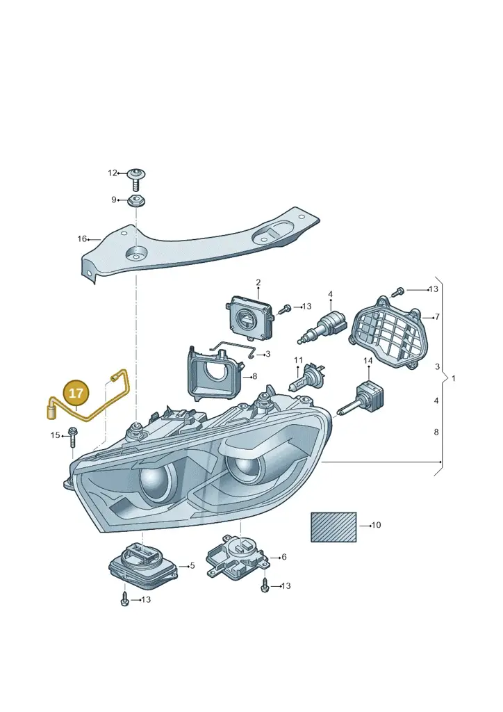 1K8941717 — Volkswagen Scirocco 2.0 (2014-2017) diagram 786941200, position 17