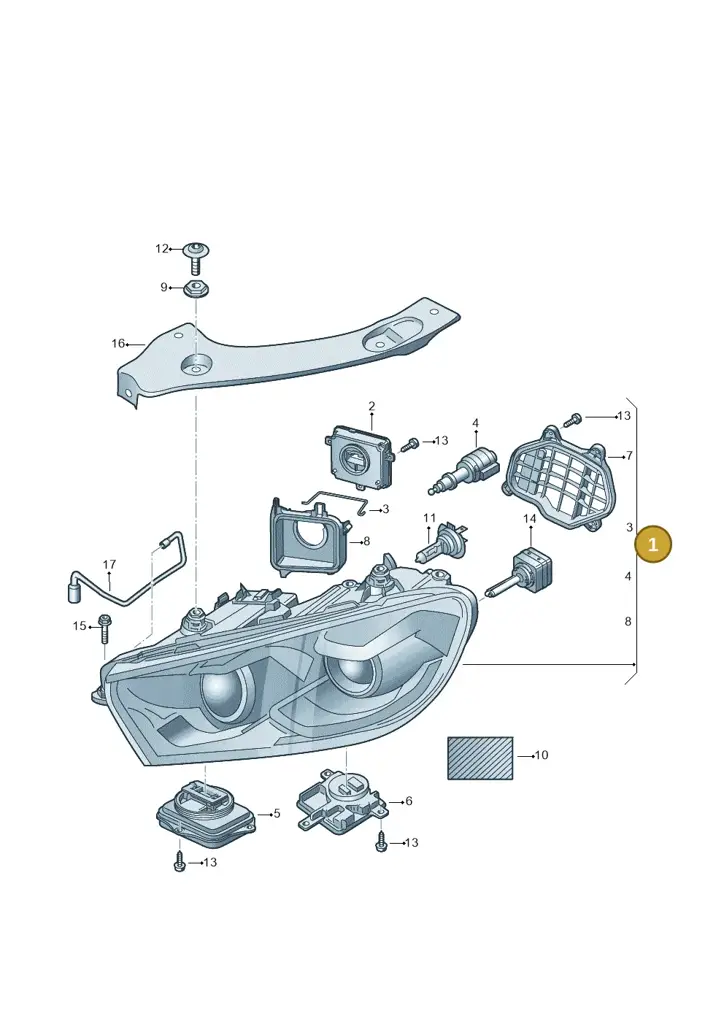 1K8941753L — Volkswagen Scirocco 2.0 (2014-2017) diagram 786941200, position 1
