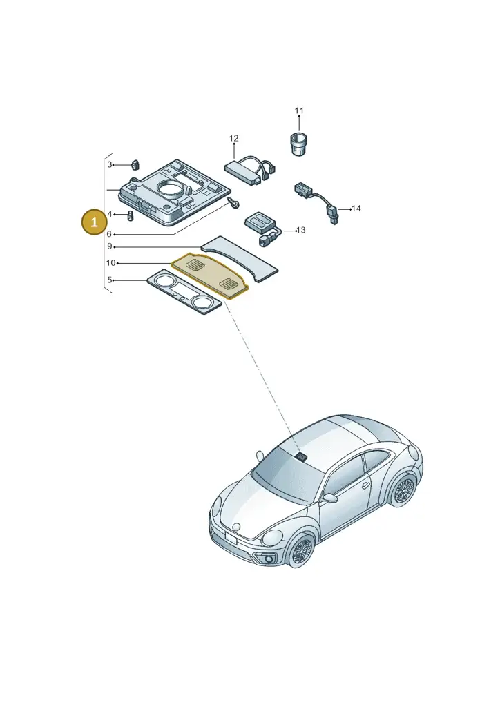 1K8947106CYML — Volkswagen Beetle (2016-2019) diagram 801947050, position 1