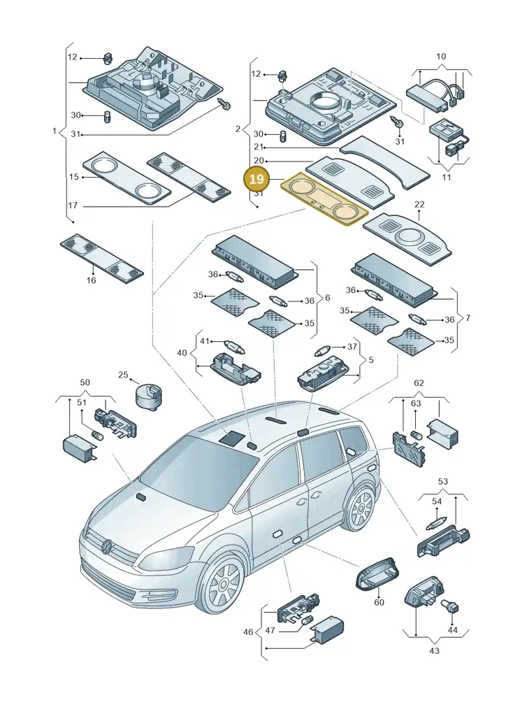 1K8947125ATFT — Volkswagen Sharan BlueMotion (2015-2022) diagram 689947000, position 19