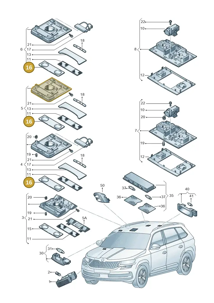 1K8947125TDZ — Skoda Karoq (2017-2023) diagram 834947000, position 16