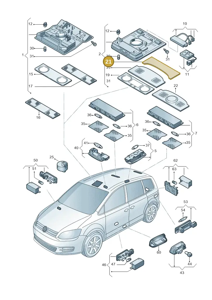 1K894713395T — Volkswagen Sharan BlueMotion (2015-2022) diagram 689947000, position 21