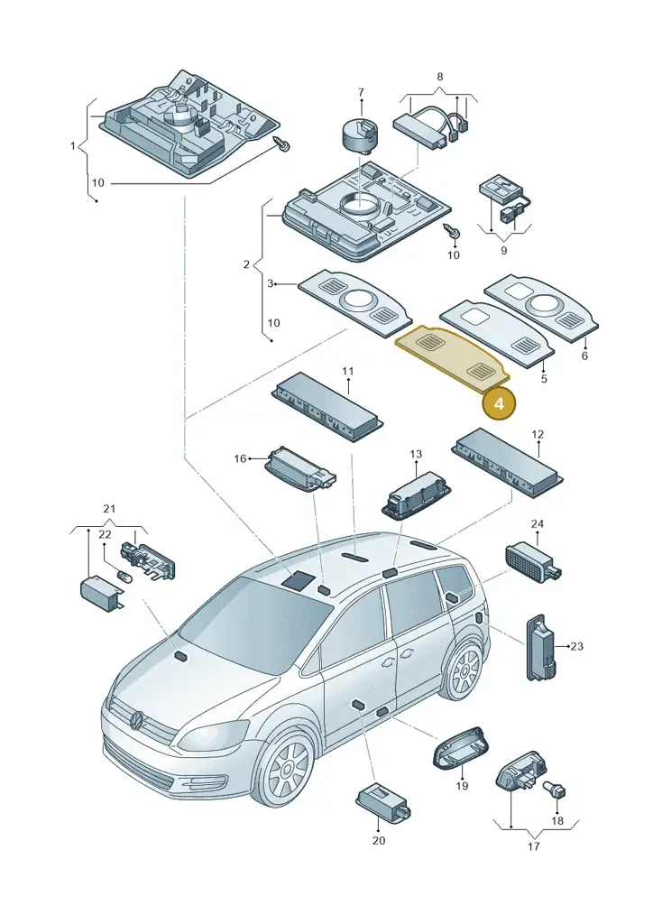 1K8947133F95T — Volkswagen Sharan BlueMotion (2015-2022) diagram 863947001, position 4