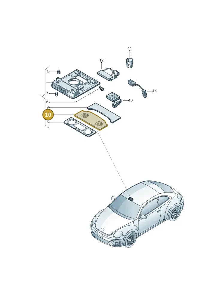 1K8947133GPX7 — Volkswagen Beetle (2016-2019) diagram 801947050, position 10