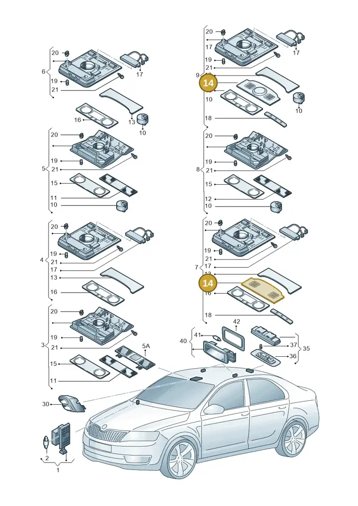 1K8947133GWNI — Skoda Octavia (2017-2020) diagram 805947000, position 14