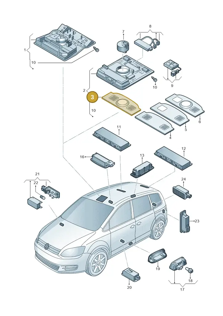 1K8947133H95T — Volkswagen Sharan BlueMotion (2015-2022) diagram 863947001, position 3