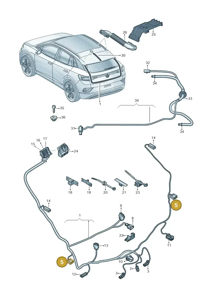 1K8972928A — Volkswagen ID.4 (2020-2025) diagram 11a972080, position 5