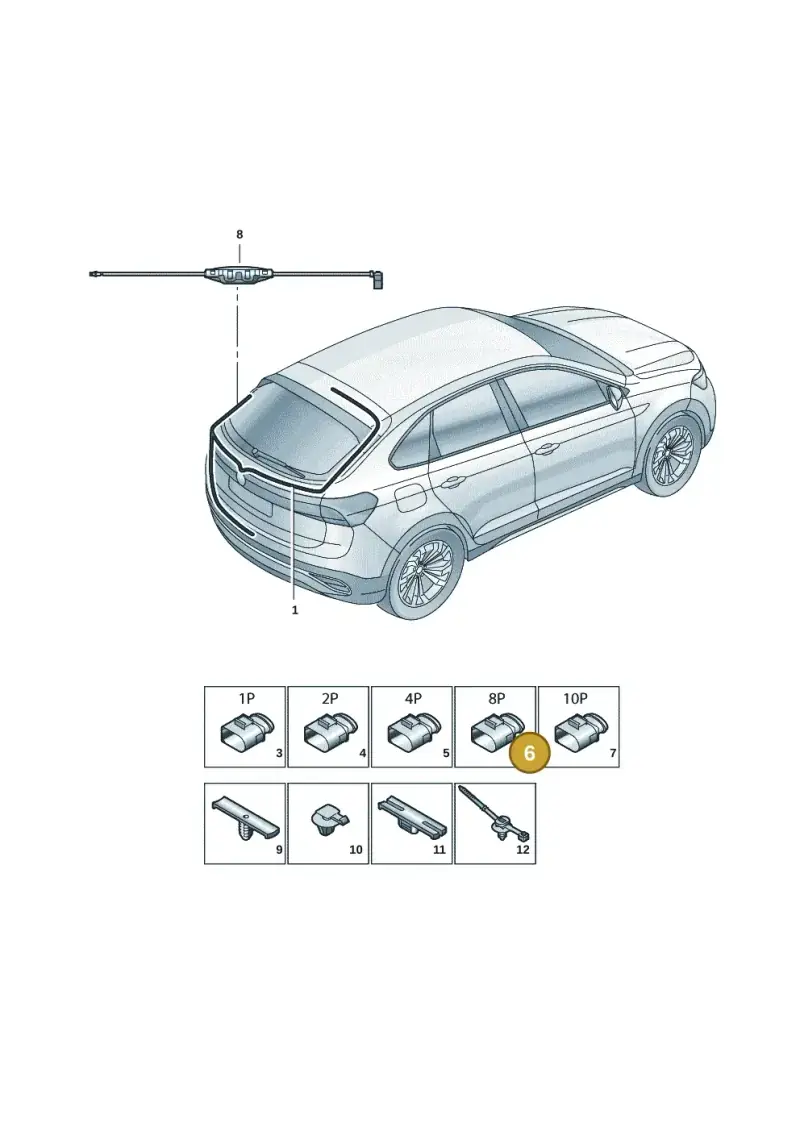 1K8972928A — Volkswagen Taigo (2021-2025) diagram 2f0972050, position 6