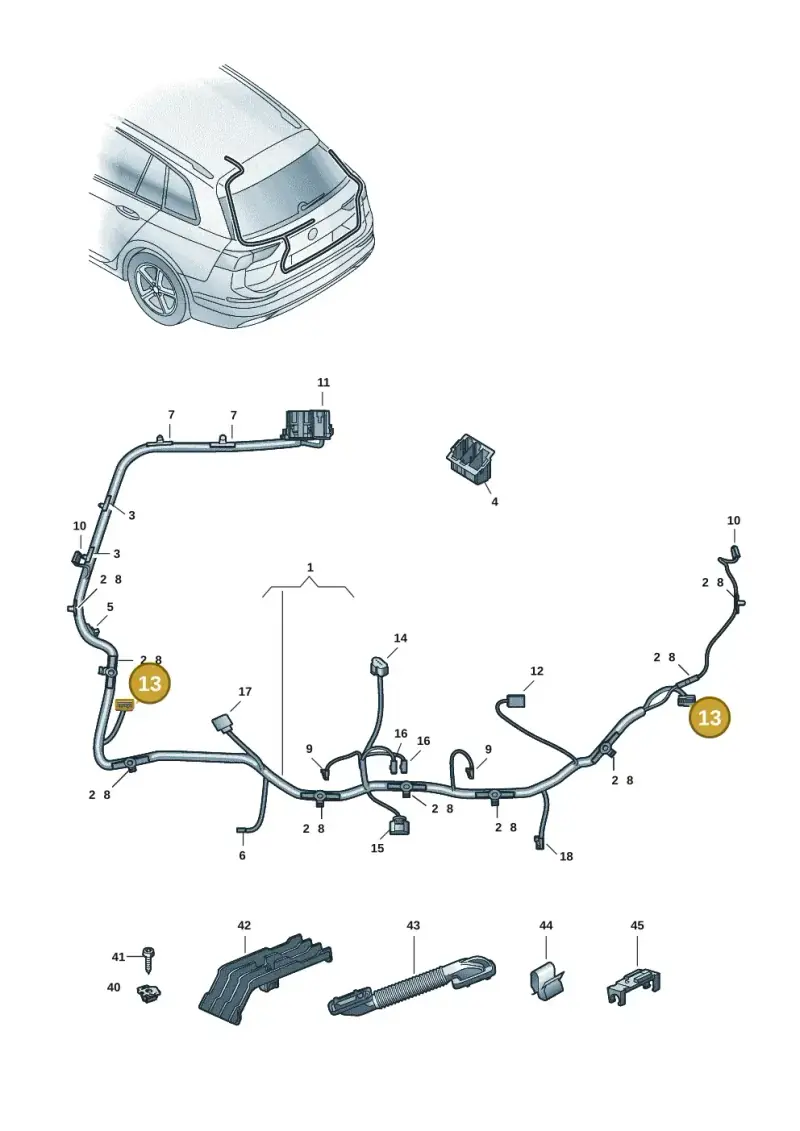 1K8972928A — Volkswagen Golf (2019-2025) diagram 5h0972092, position 13