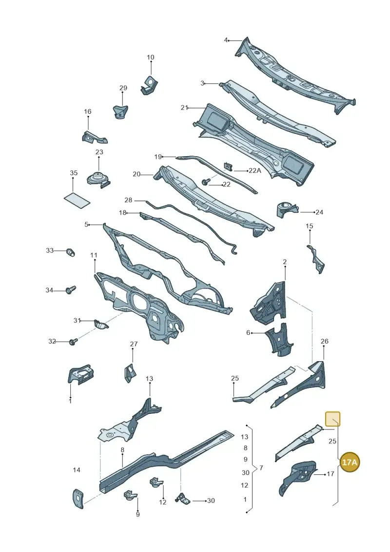 1K9805115 — Volkswagen Jetta variant (2009-2014) diagram 684803000, position 17A