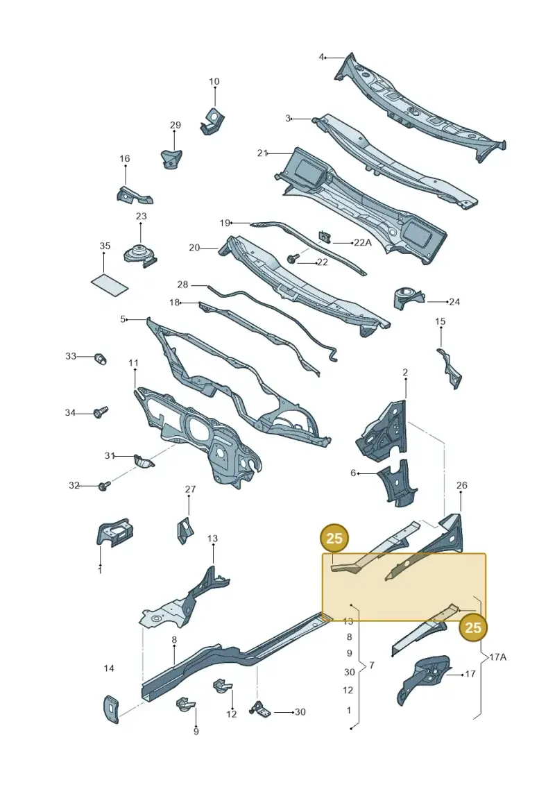 1K9809145 — Volkswagen Jetta variant (2009-2014) diagram 684803000, position 25