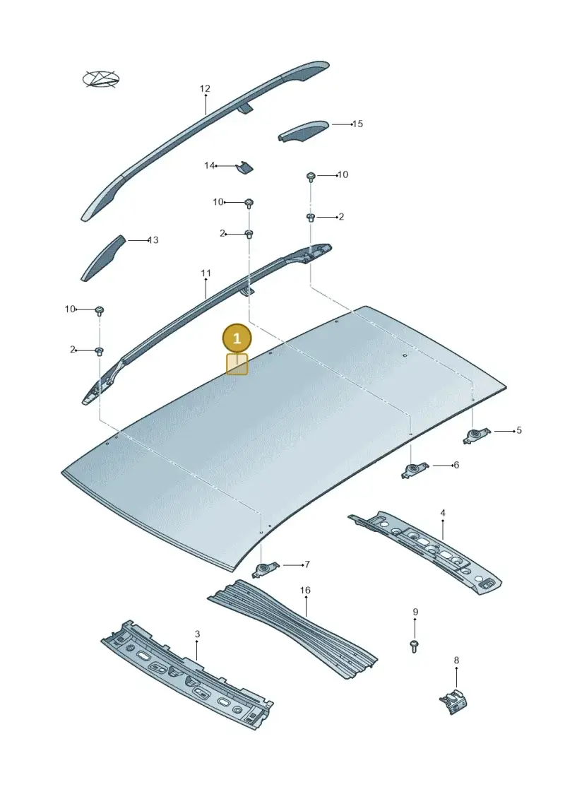 1K9817101B — Volkswagen Jetta variant (2009-2014) diagram 684817100, position 1