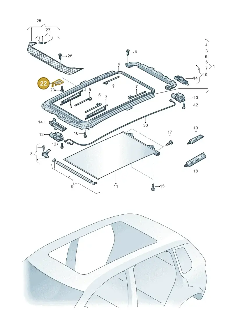 1K9817215 — Volkswagen Jetta variant (2009-2014) diagram 634877100, position 22