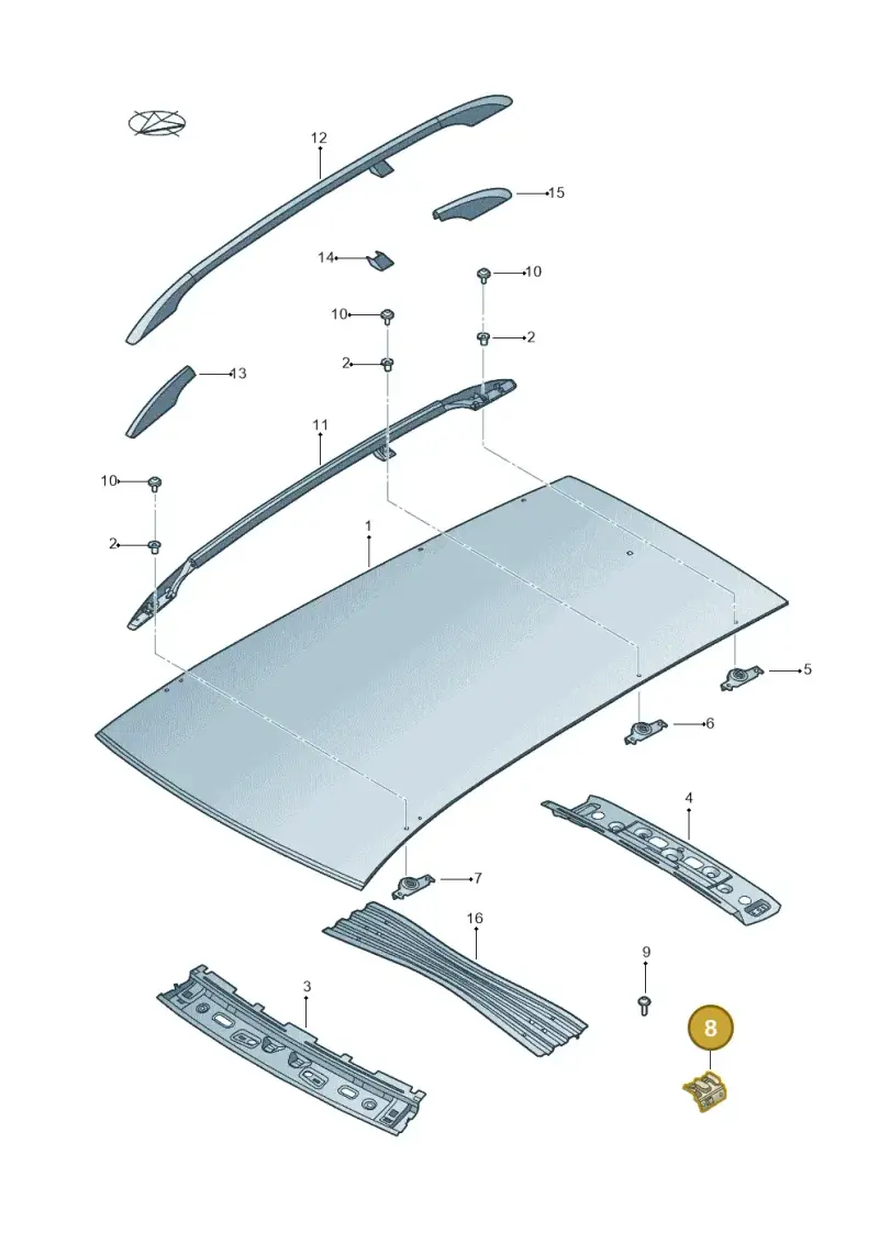 1K9817215 — Volkswagen Jetta variant (2009-2014) diagram 684817100, position 8