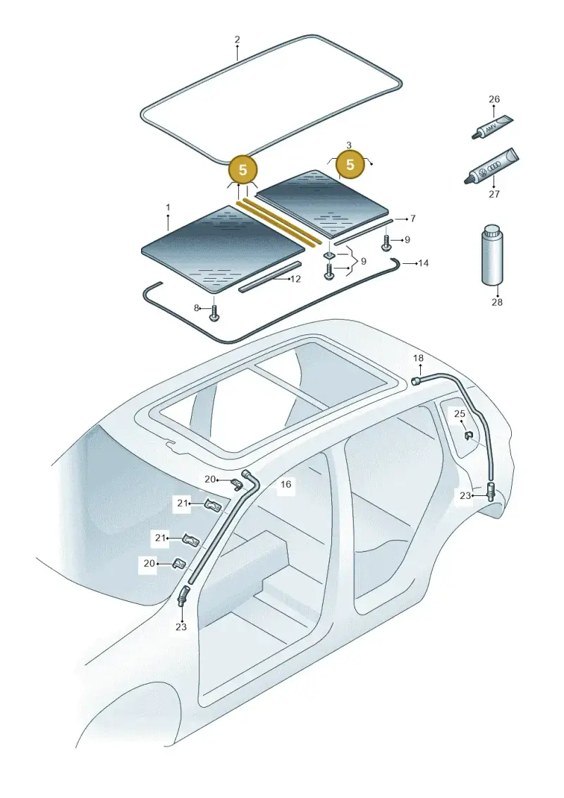 1K9898066 — Volkswagen Tiguan 4Motion (2011-2018) diagram 634877000, position 5