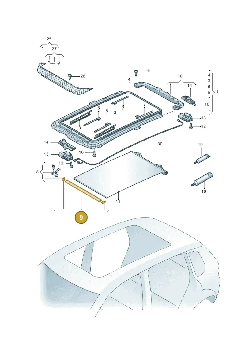 1K9898921A — Volkswagen Tiguan (2009-2019) diagram 688877100, position 9