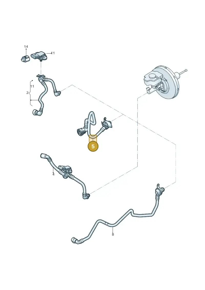 1KD612041M — Volkswagen Jetta 1.6 (2014-2018) diagram 854611070, position 5