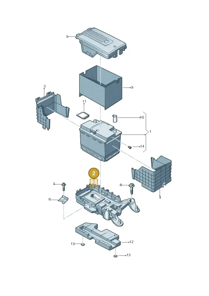 1KD915333A — Volkswagen Jetta (2010-2014) diagram 692915000, position 2