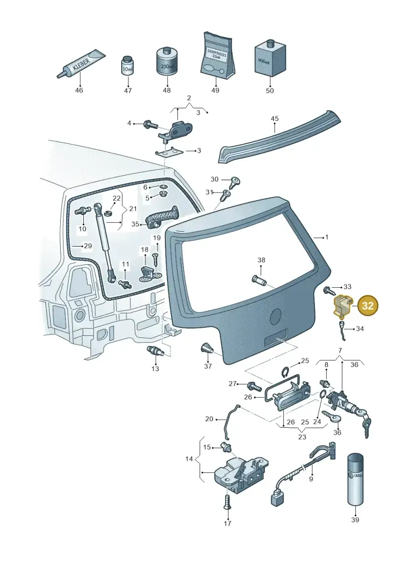 1M0959781A — Volkswagen BORA-GP-FAW            07> (2006-) diagram 203827200, position 32