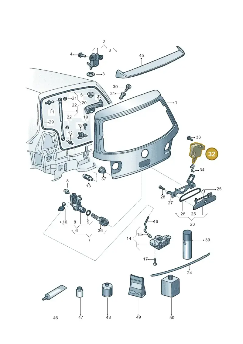 1M0959781A — Volkswagen Golf Brasil       "BR."08> (2007-) diagram 379827200, position 32