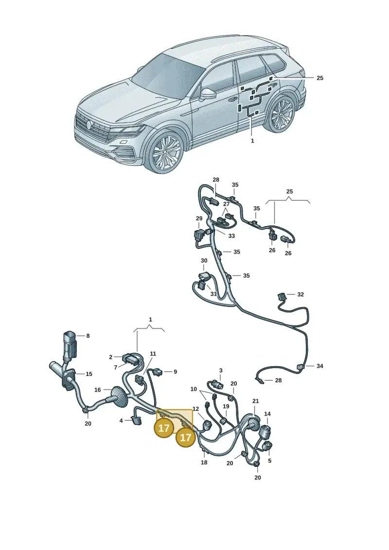 1M0971843 — Volkswagen Touareg (2017-2023) diagram 439972036, position 17