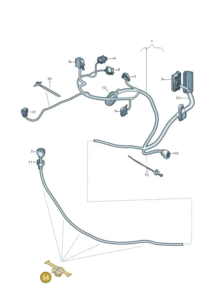 1M0971843 — Volkswagen Up! 1.0 BlueMotion (2016-2023) diagram 772972330, position 14