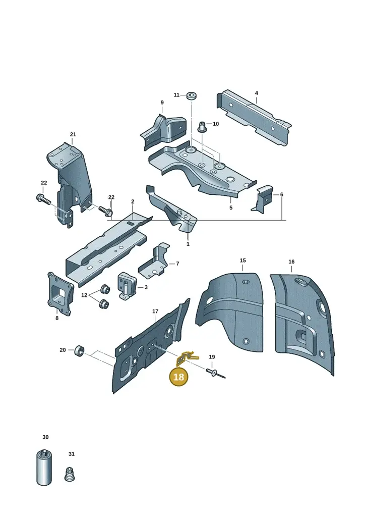 1N3611845 — Volkswagen ID.Buzz (2022-) diagram 15a803000, position 18
