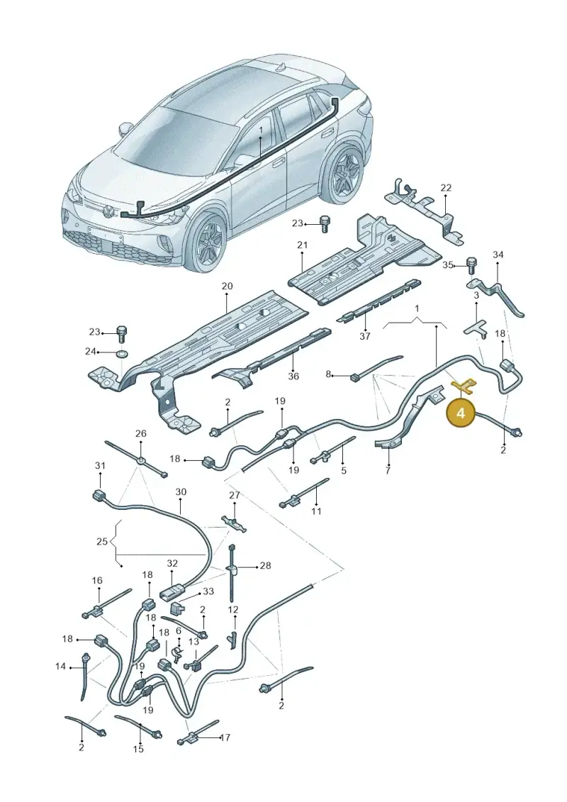 1P0971848C — Volkswagen ID.3 (2021-) diagram 10d970012, position 4