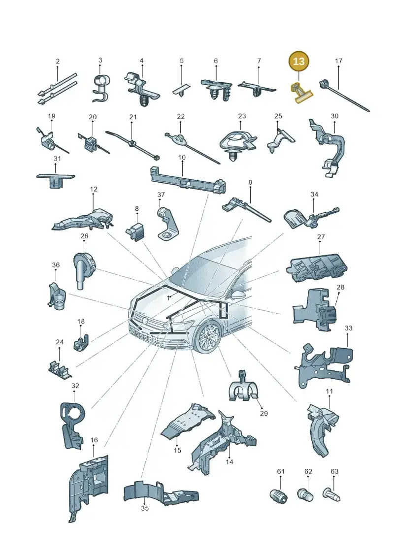 1P0971848C — Volkswagen Passat saloon (2014-2024) diagram 793971820, position 13
