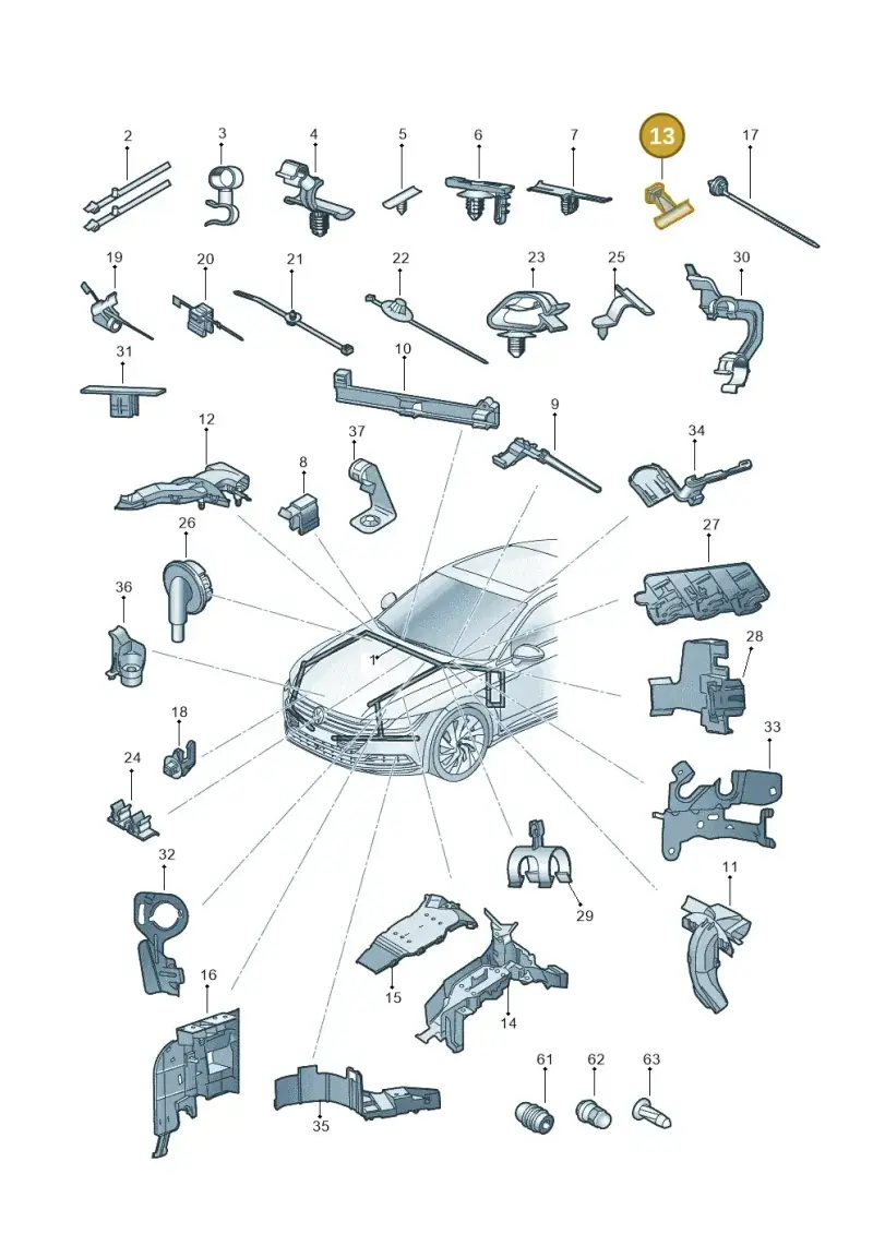 1P0971848C — Volkswagen Arteon (2017-2023) diagram 828971820, position 13
