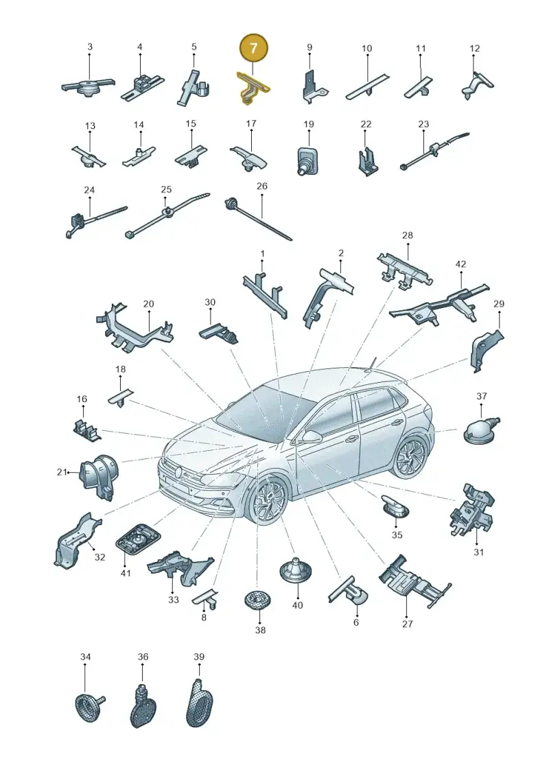 1P0971848C — Volkswagen Polo 1.0 BlueMotion (2017-2024) diagram 837971830, position 7