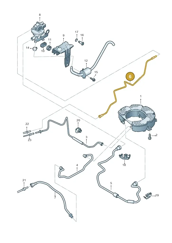 1Q0201983B — Volkswagen Eos BlueMotion (2010-2015) diagram 712201820, position 6