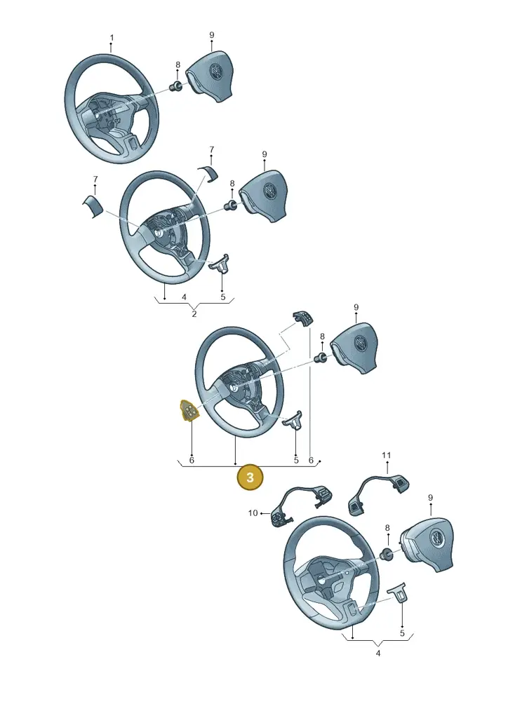 1Q0419091APE74 — Volkswagen Golf Cabriolet (2011-2016) diagram 718419200, position 3