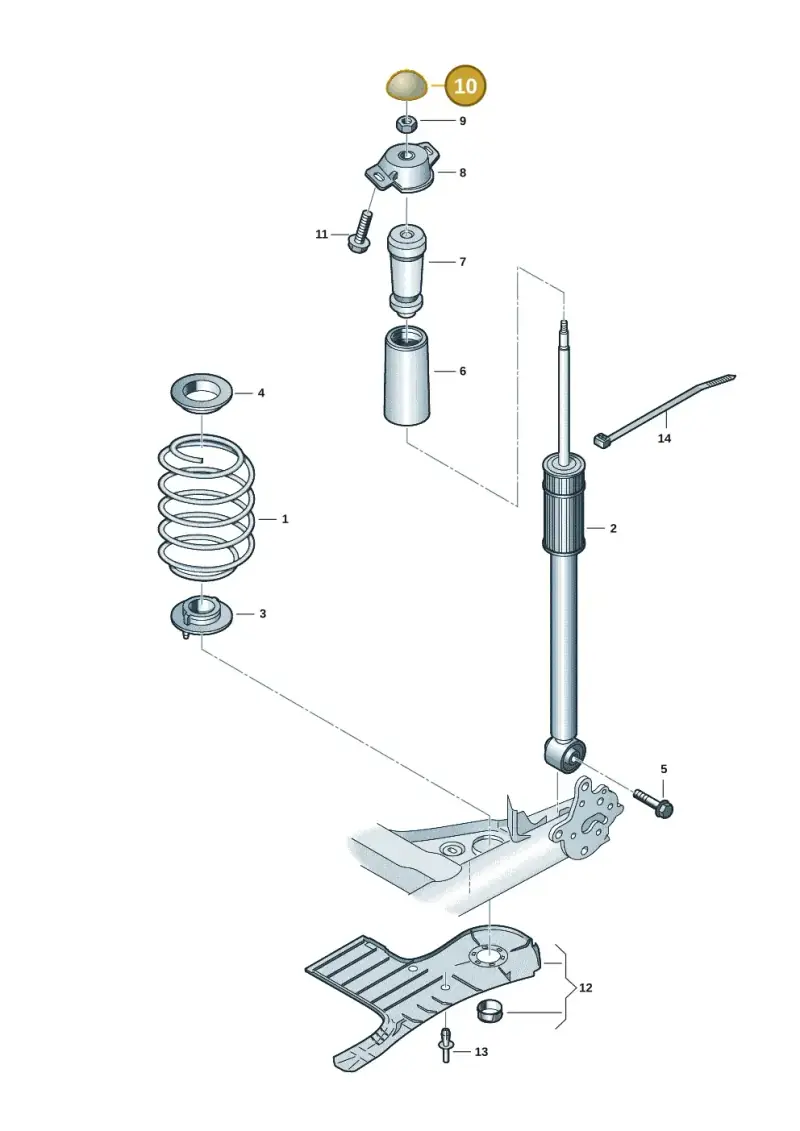 1Q0512135A — Volkswagen Taigo (2021-2024) diagram 2f0511000, position 10