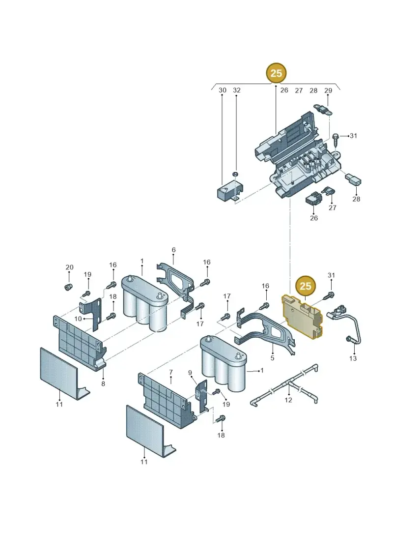1Q0937548 — Volkswagen EOS 2.0 (2008-2010) diagram 655915100, position 25