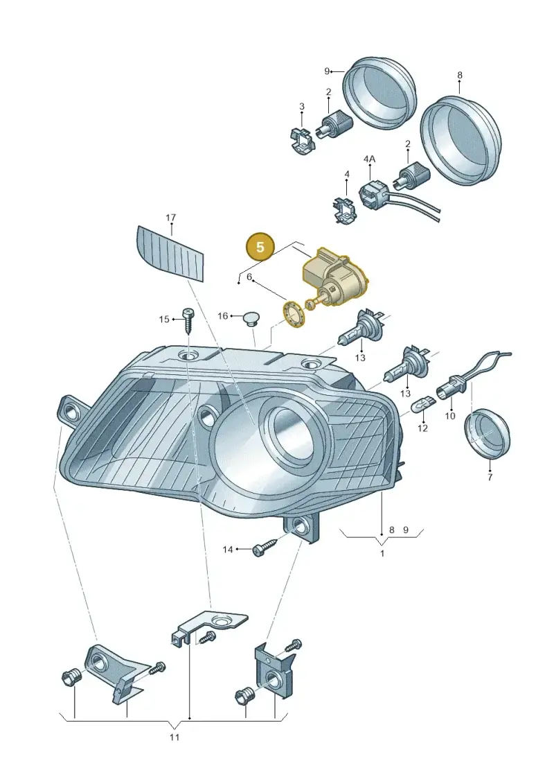 1Q0941295 — Volkswagen Passat estate (2008-2011) diagram 460941000, position 5