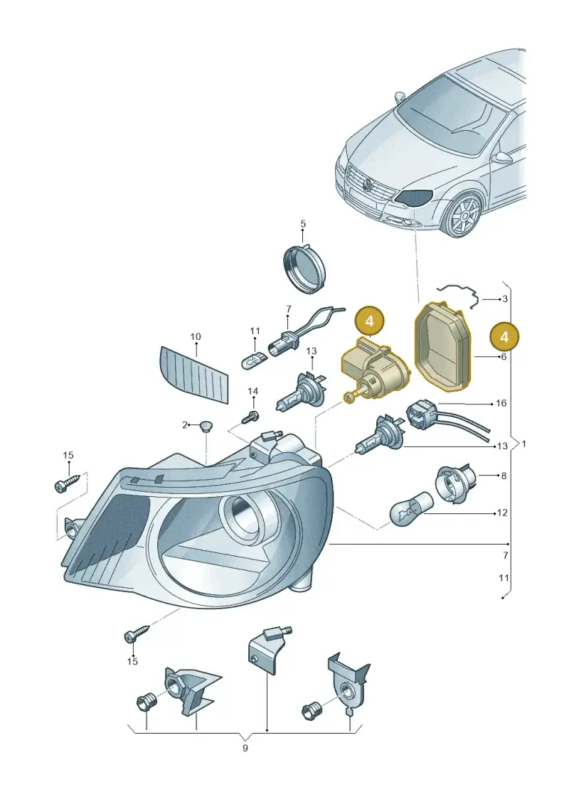 1Q0941295 — Volkswagen EOS 2.0 (2008-2010) diagram 482941000, position 4