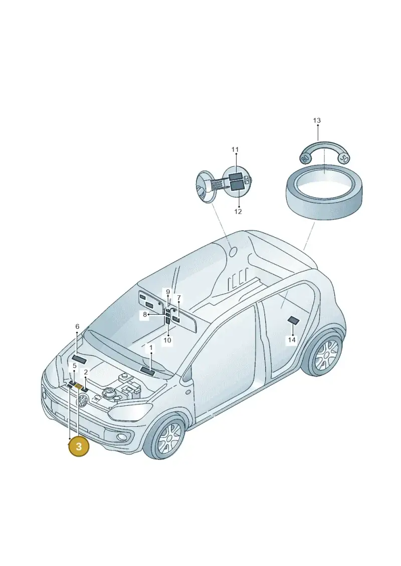 1S0010008F — Volkswagen Up! 1.0 TSI (2017-2021) diagram 570010000, position 3