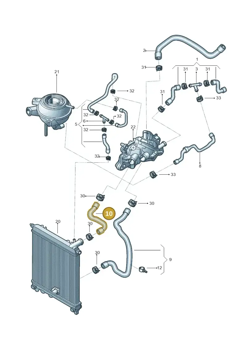 1S0121101 — Volkswagen Up! 1.0 TSI (2017-2021) diagram 570121110, position 10