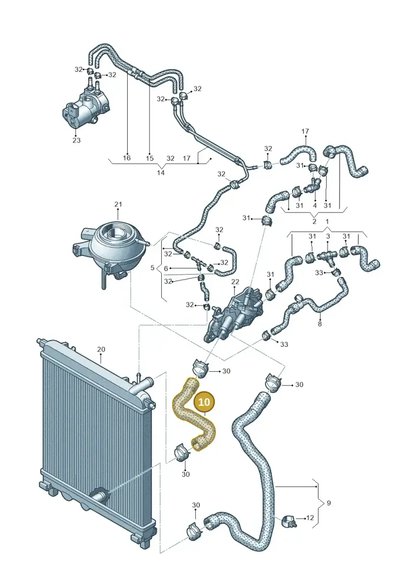 1S0121101 — Volkswagen Up! 1.0 BlueMotion (2016-2023) diagram 723121150, position 10