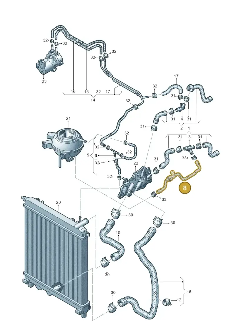 1S0121109H — Volkswagen Up! 1.0 BlueMotion (2016-2023) diagram 723121150, position 8