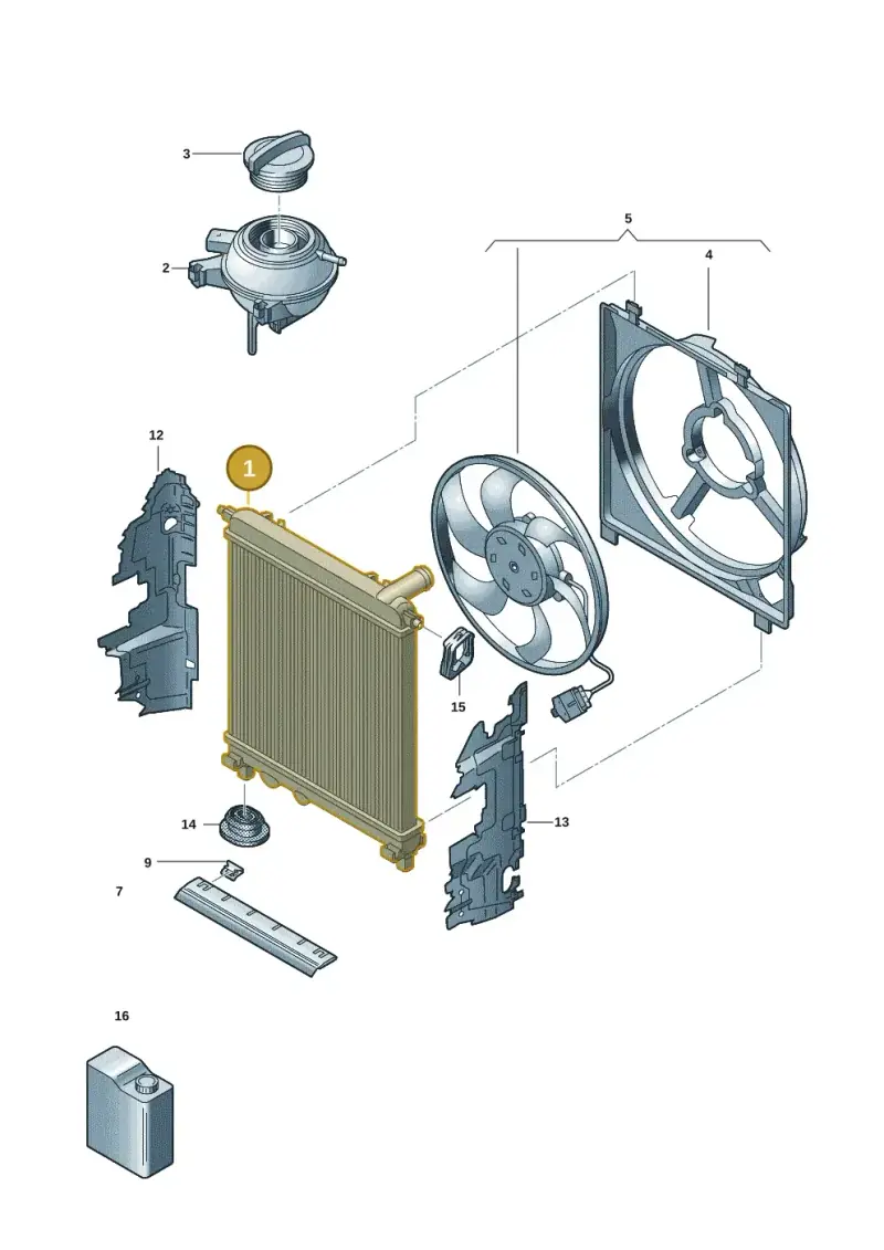 1S0121253AN — Volkswagen Up! 1.0 BlueMotion (2016-2023) diagram 892122003, position 1