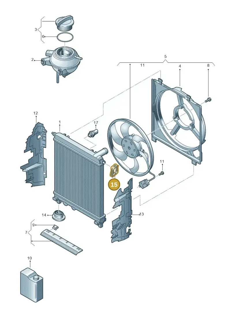 1S0121367C — Volkswagen Up! 1.0 BlueMotion (2016-2023) diagram 892122000, position 15