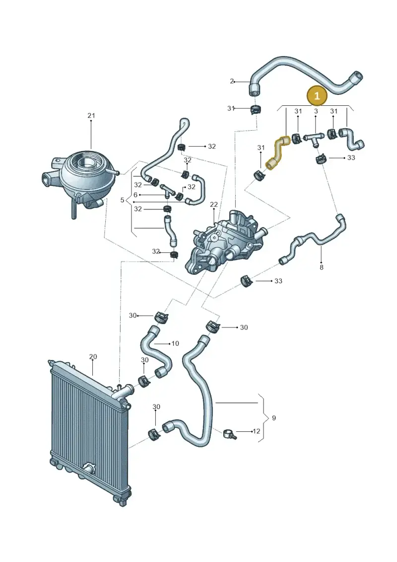 1S0122073C — Volkswagen Up! 1.0 TSI (2017-2021) diagram 570121110, position 1