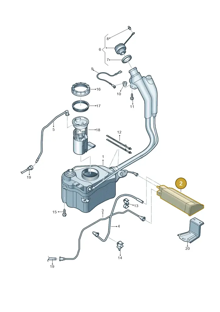1S0201801 — Volkswagen Up! 1.0 BlueMotion (2016-2023) diagram 723201040, position 2
