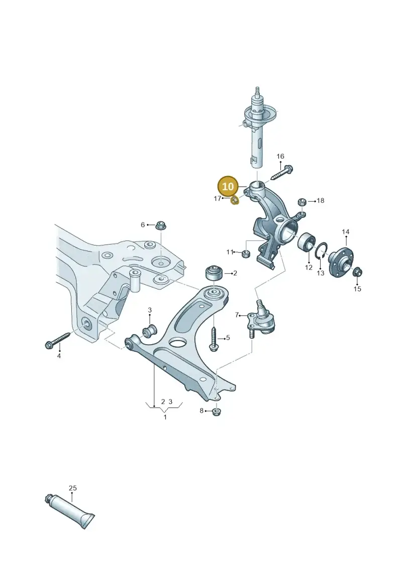 1S0407255C — Volkswagen Up! 1.0 BlueMotion (2016-2023) diagram 899407000, position 10